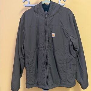 Carhartt Men's Gray and Green Reversible Hooded Jacket